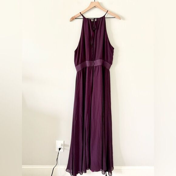 Eva Mendes for NY & Co High Neck Color Block Maxi Dress in Maroon & Pink - XL - Picture 5 of 7